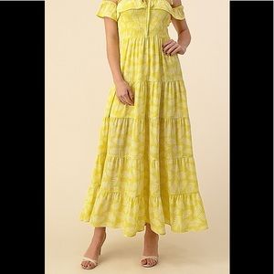 Sunset yellow boutique floral  maxi dress